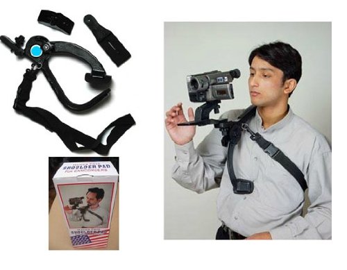 【送料無料・一部地域除く】ビデオカメラスタンド◇手ブレ対策◇ハンズフリーでビデオ撮影！ショルダーパッド◇VM-HFSP