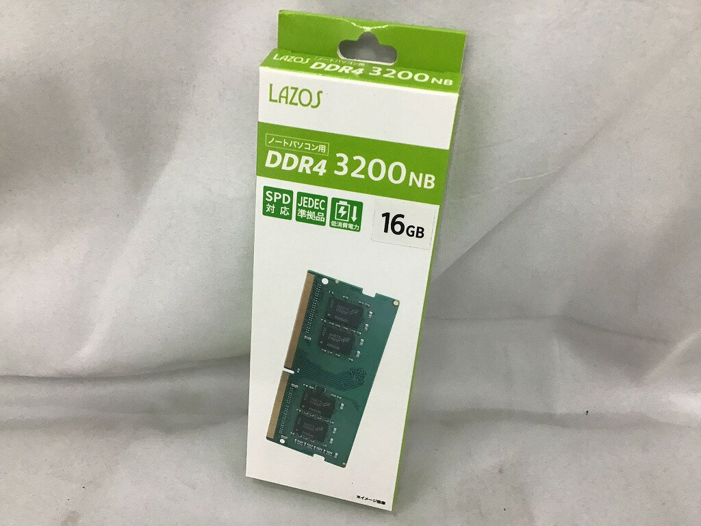 【期間限定セール】【未使用】 リーダーメディアテクノ LAZOS ノートパソコン用メモリ L-D4N16G-3200