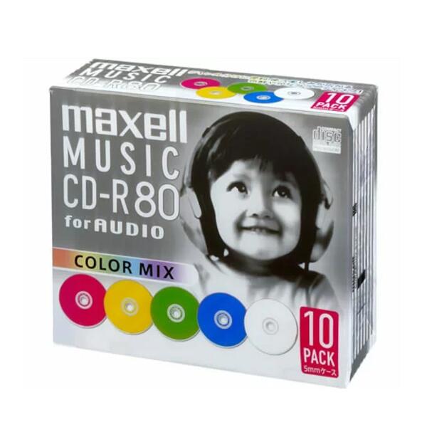 【メール便発送 説明をご確認ください】マクセル maxell 音楽用 CD-R CDRA80MIXS1P10S 10枚パック 80分
