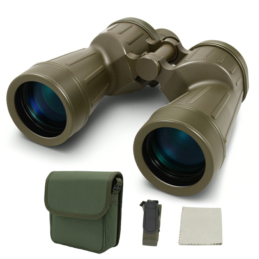 Suzukaze 双眼鏡 10×50 高倍率 防水 窒素充填 IPX6 アルミ合金ボディ 高級プリズム BaK4 FMC 星空 天体観測 野鳥観察 説明書 あんしん2年保証 SK-10x50 (カーキ)
