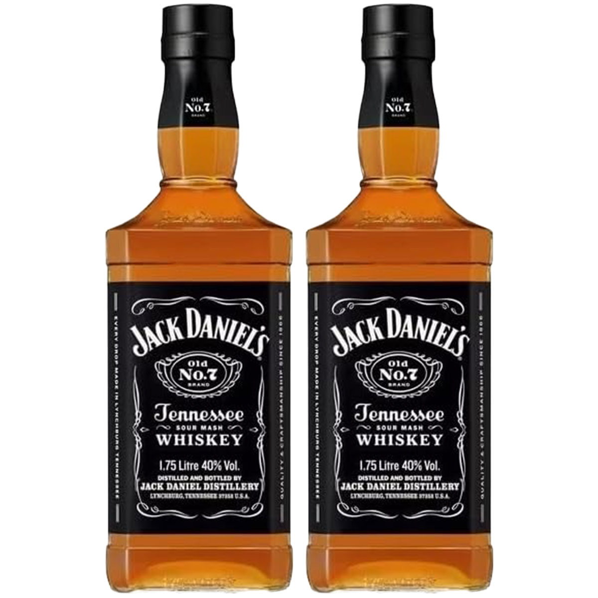 【モバイルユーザー限定600円OFF】【送料無料】ジャックダニエル ブラック 1750ml×2本 【本州(一部地域を除く)は送料無料】