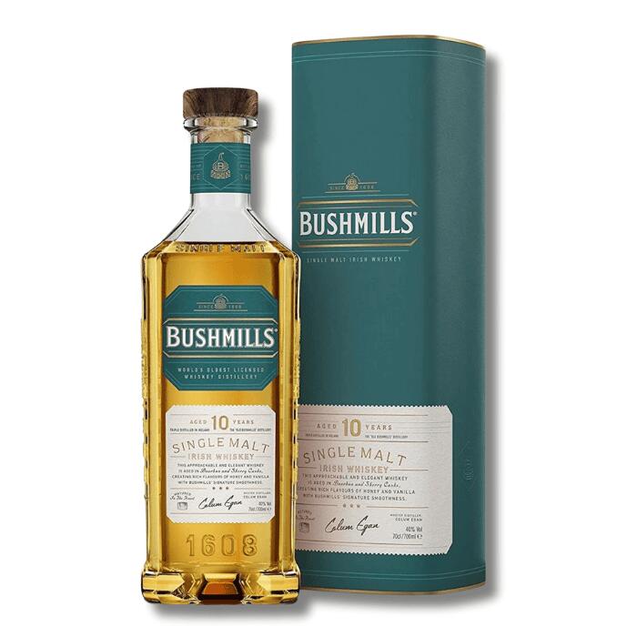 【正規品】ブッシュミルズ 10年 700ml 40度 シングルモルト アイリッシュウイスキー|BUSHMILLS 10 YEARS OLD|アイルランド最古の蒸留所/初心者にもおすすめの甘くまろやかな味わい/ギフト・プレゼントにも
