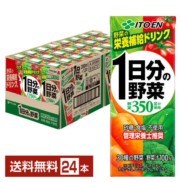 ポイント3倍 伊藤園 1日分の野菜 200ml 紙パック 24本 1ケース【送料無料(一部地域除く)】 野菜ジュース