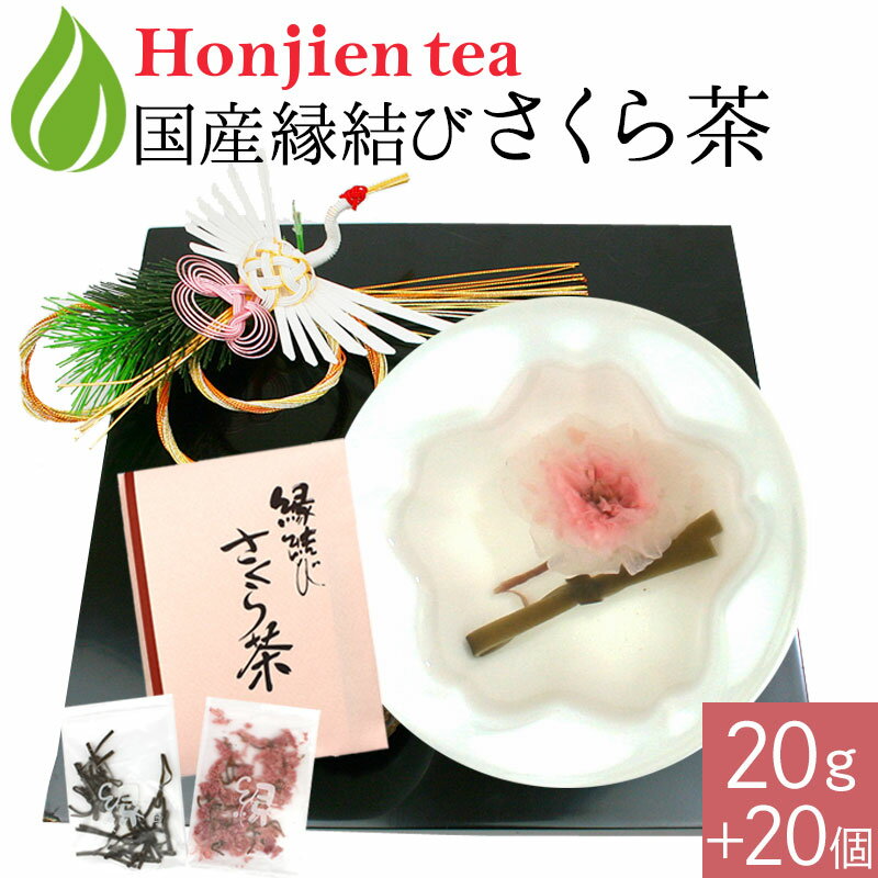 慶事用祝茶「縁結びさくら茶」 結び昆布セット ほんぢ園 ＜ サクラ茶 桜茶 花 桜湯 ＞ 送料無料 ／セ／ ●