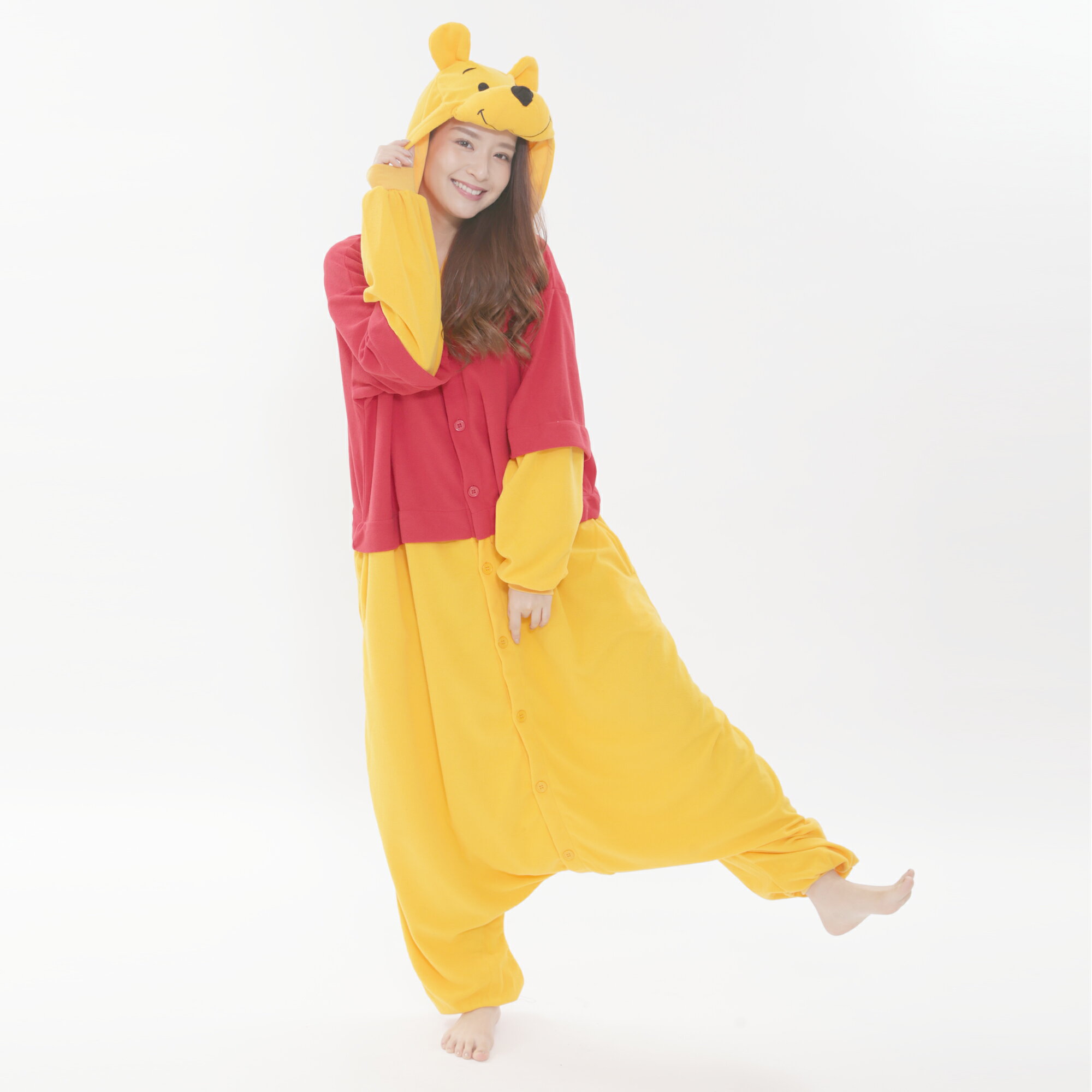 SAZAC サザック ディズニー プー パイル 着ぐるみパジャマ 着ぐるみ パジャマ ルームウェア 大人用 コスプレ コスチューム キャラクター ハロウィン イベント 仮装 冬用 暖かい かわいい