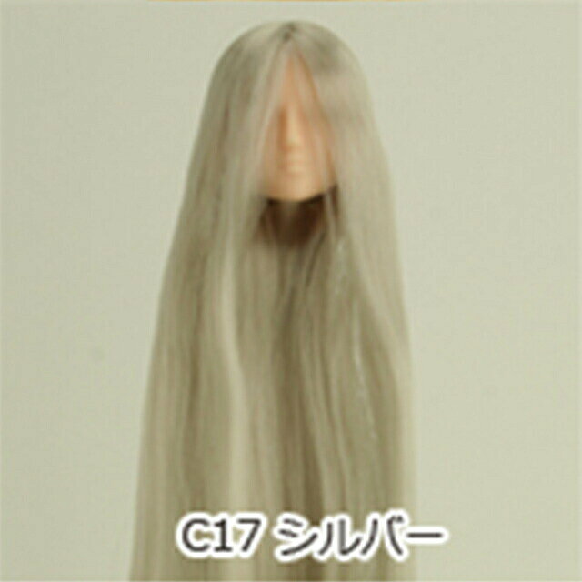 送料無料 OB22 OB24 OB26 27-01 植毛ヘッド ナチュラル肌 頭髪 シルバー 27HD-F01NC17