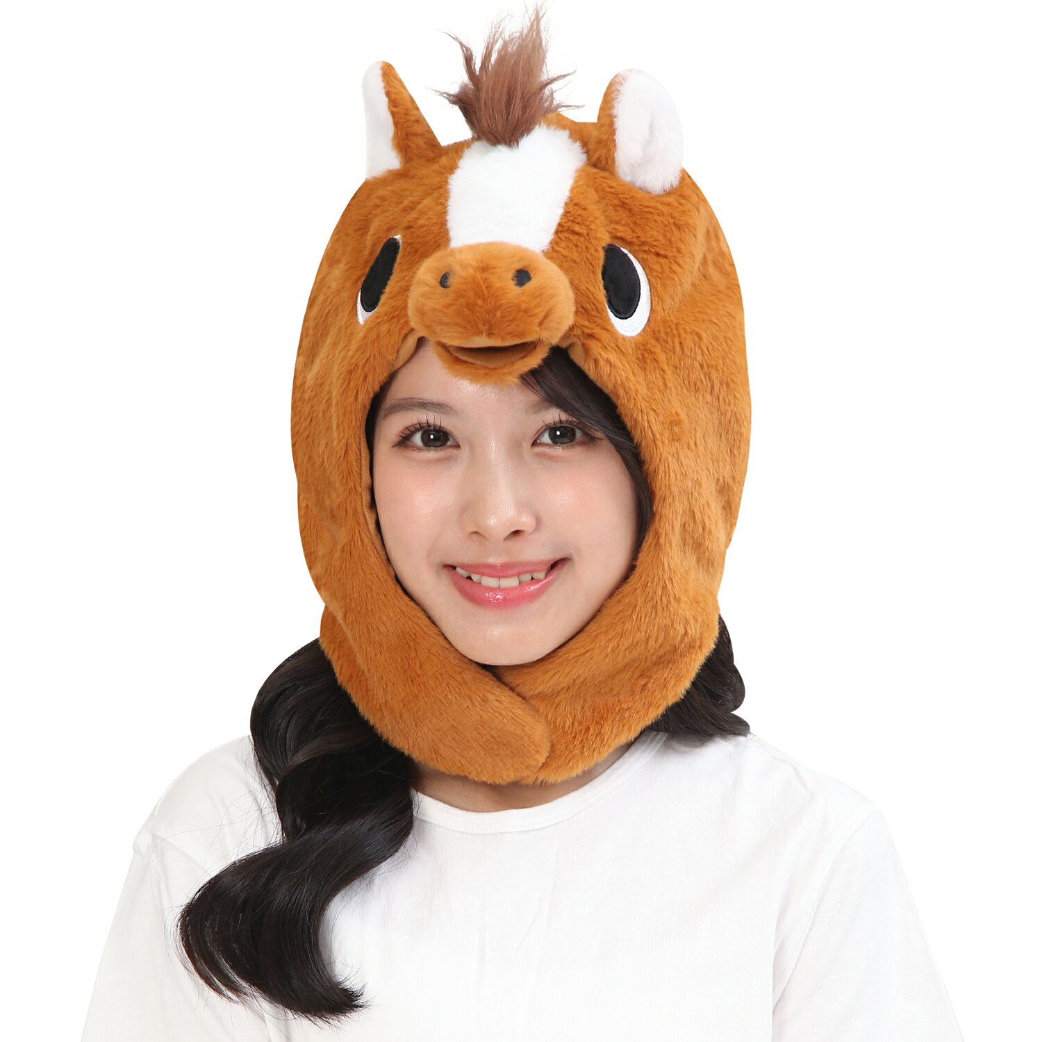 SAZAC サザック アニマル 動物 うま ウマ 馬 午 干支 着ぐるみ帽子 帽子 キャップ 被り物 かぶりもの なりきり フリーサイズ コスプレ キャラクター グッズ ハロウィン イベント 仮装 冬用 暖かい かわいい