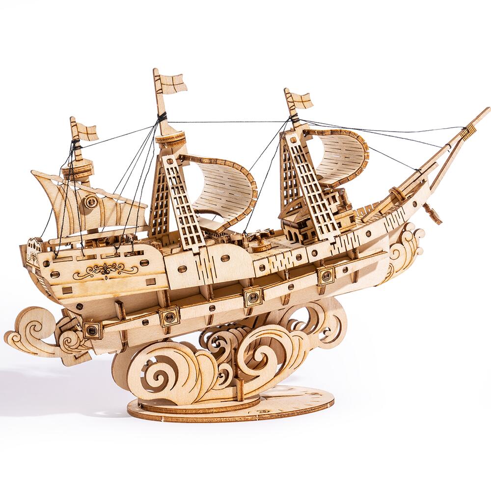 立体パズル 大人 子供 船 帆船 モデル ウッドパズル Rolife 3Dウッドパズル 木組み パズル 対象年齢8+ 親子 DIY オルゴール 誕生日 プレゼント ギフト 説明書付き TG305