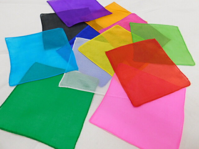 マジック用 45cm ハンカチ 手品グッツ ダンス （シルク）日本製　全12色からお選びいただけます　1