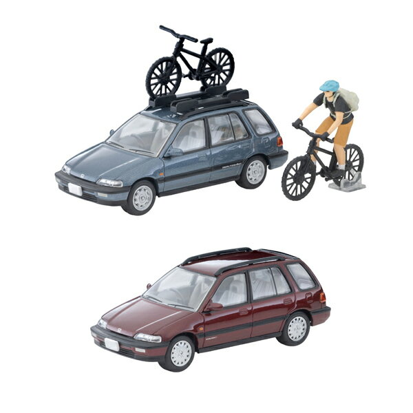 送料無料◆トミカリミテッドヴィンテージNEO ホンダ シビックシャトル 2種セット (LV-N297b 56i (赤)/LV-N297c RT X (青)) 90年式 1/64 ミニカー トミーテック 339021/339045 【6月予約】