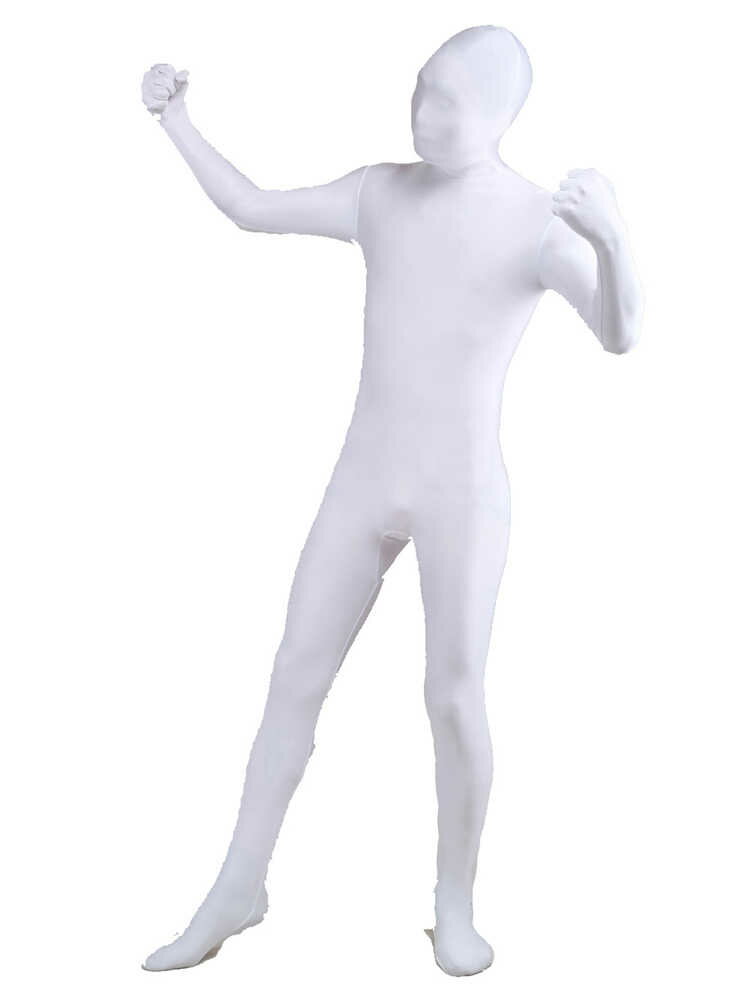 全身タイツおもしろい 服 ホワイト 人気者 なりきり 大人用 zentaiアイテム(着脱簡単)フロントジッパー 忘年会 クリスマス会 大人用 メンズ レディース パーティー パーティーグッズ ハロウィン
