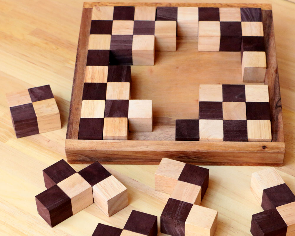 完成は一つでは無い【世界的にも有名な組立パズル】想像力を働かせ 悩みながら組み立てていこう 木製パズル 右脳の訓練【Rocks Motion / ペントミノ】案内書付 ギフトに最適 想像力を育てる 毎日の脳のトレーニング 創造力・洞察力・認識力を鍛える 名入れ無料