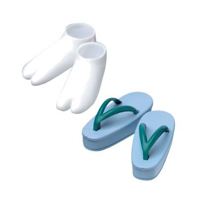 送料無料 27cm用草履・足袋セット 青