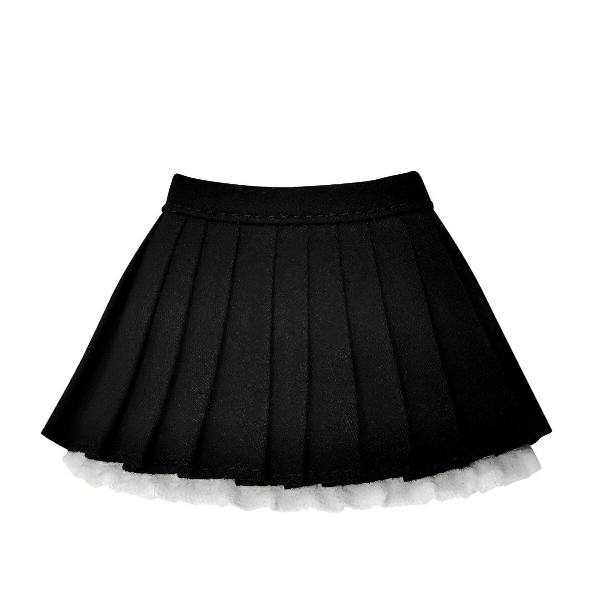 1/6スケール用ウェア PNS フリル付きプリーツスカート ブラック×ホワイト 【POC641-BKW】 (ドール)