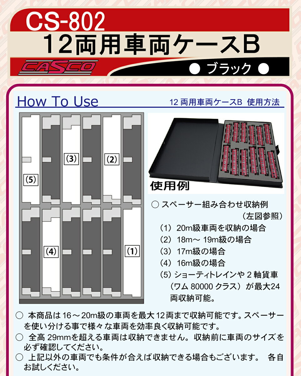 ［鉄道模型］キャスコ 【再生産】 (N) CS-802 12両用車両ケースB(ブラック)