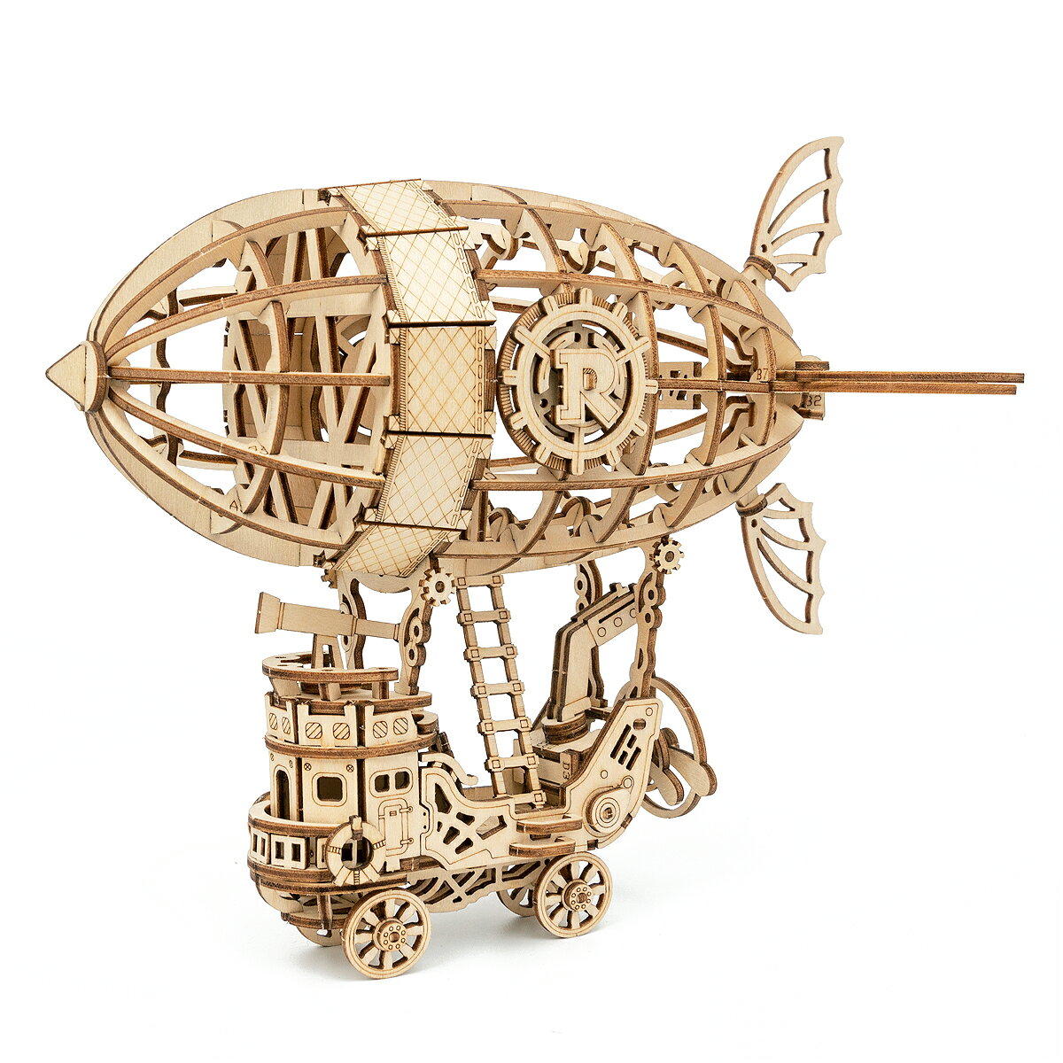 R)TG407「エアシップ」／あんしん日本語説明書付 3Dウッドパズル 手作り 工作 おうち時間 誕生日 知育 夏休み ファンタジー 空 飛行船 ROBOTIME