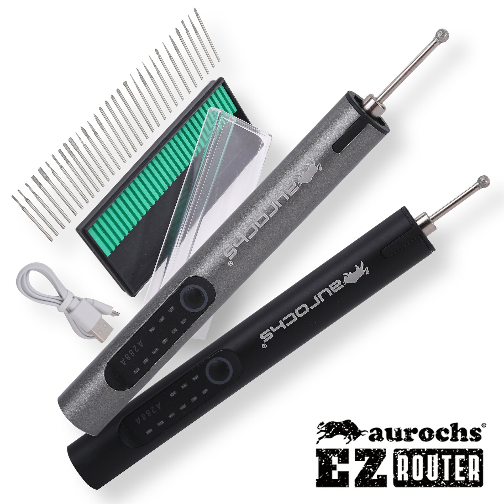 ［aurochs] ミニルーター 充電式 3段変速 研磨 軽量 照明 TYPE-C コンパクト 電動 ミニルーターセット 彫刻 穴あけ 研磨 切断 切削 軽作業 オーロックス TYPE- C充電 ガンプラプラモデル 工具 模型 ホビー工具 ミニ四駆 フィギュア