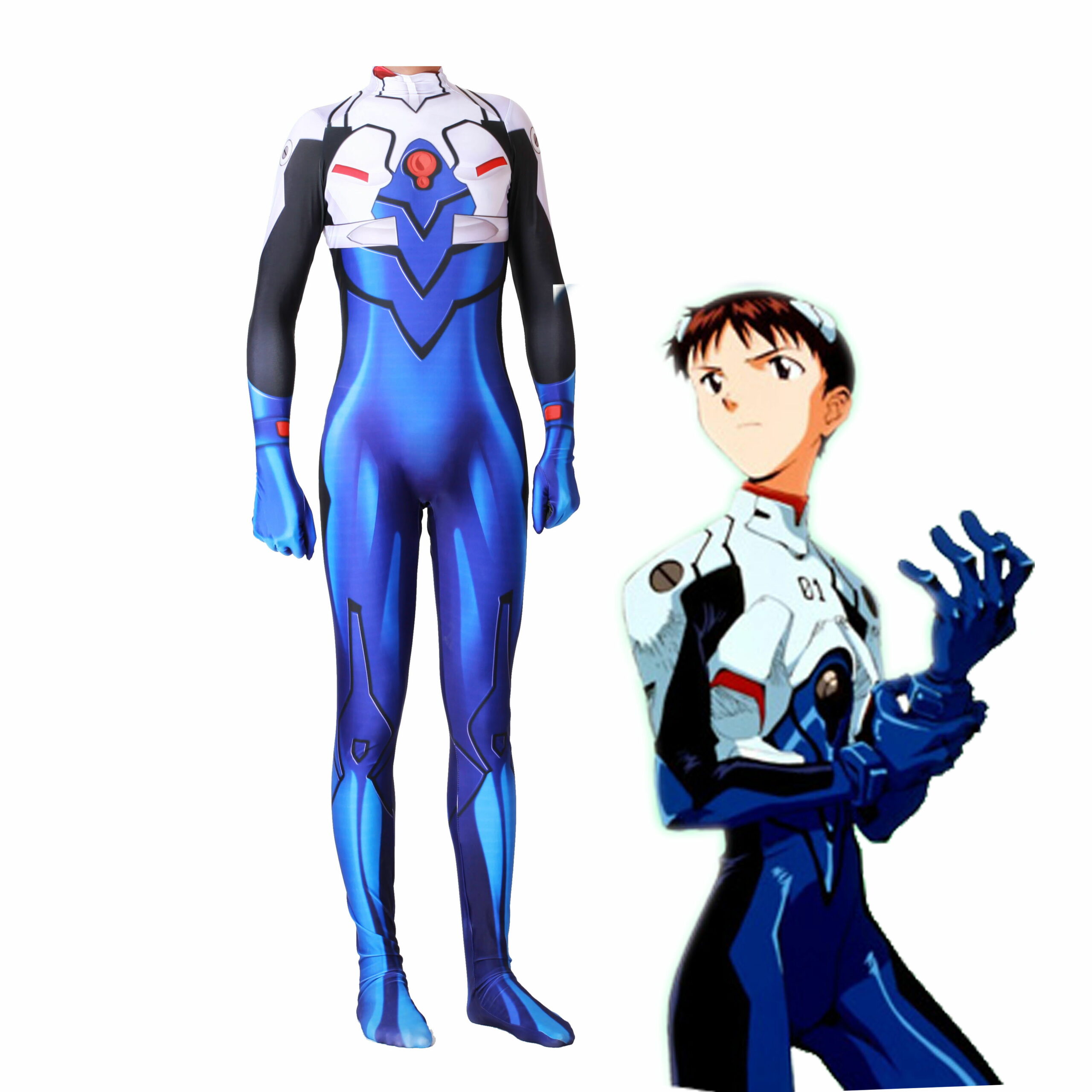 新世紀エヴァンゲリオン プラグスーツ 碇シンジ スーツ 風 EVA コスプレ コスチューム ハロウィン 仮装 コスプレ イベント仮装 ヱヴァンゲリヲン 男女兼用 EVA-5
