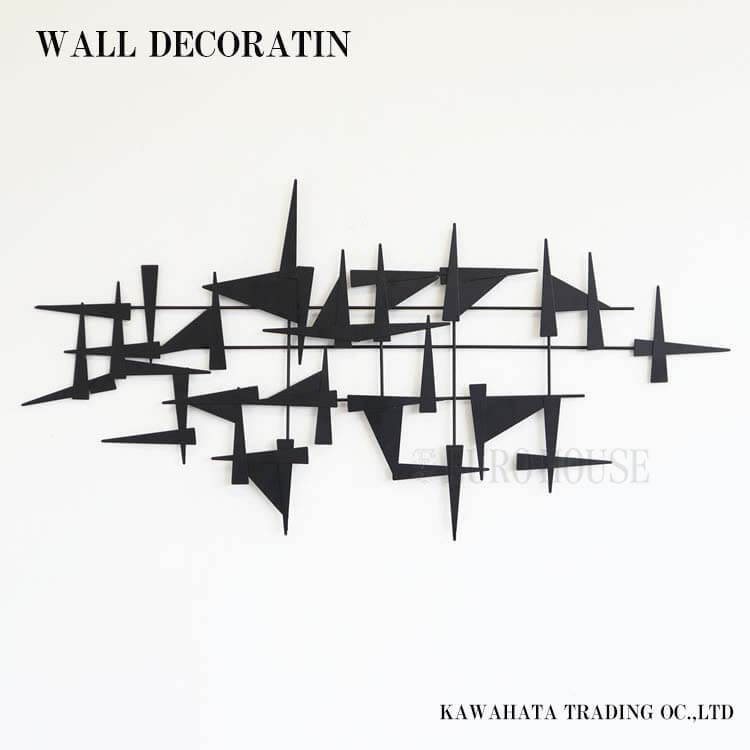 【送料無料】パネル ウォールアートパネル ブラック 壁飾り 飾り アイアン トライアングル トゲトゲ お洒落 パネルアート