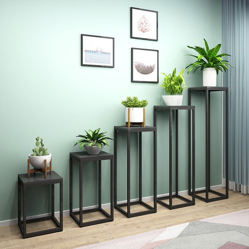 フラワースタンド プランタースタンド 脚付きアイアン シェルフ プランターラック フラワーラック サイドテーブル 飾り棚 花台 ミニテーブル アルコールスタンド おしゃれ 北欧 家具 正方形 ポット ディスプレイ フラワー プランター ラック