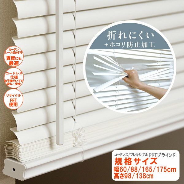 PET樹脂ブラインド 規格サイズ カーテンレール取付可能 目隠し 間仕切り フレキシブラインド プラスチックブラインド