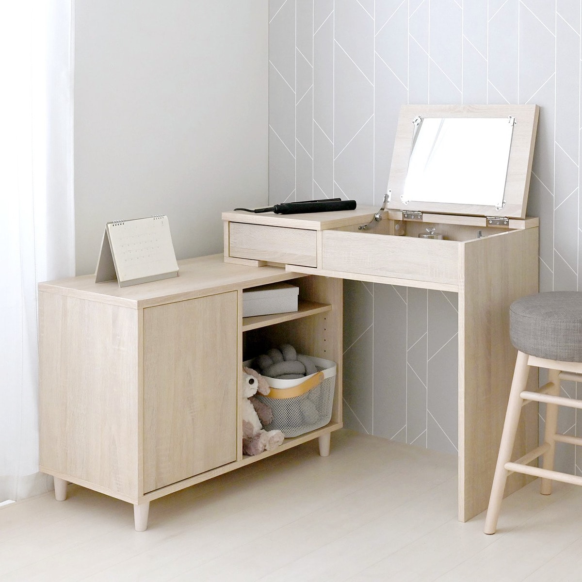 伸縮回転3WAYデスクドレッサー (80-80D IV)【メーカー直送・送料無料】ニトリ 【期間限定価格:4/7まで】