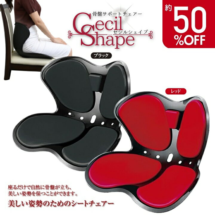 姿勢サポート 椅子 セシルシェイプ 姿勢矯正 骨盤 サポートチェア 骨盤矯正 腰痛 猫背 ゆがみ 改善 グッズ 腰椎支点設計 美姿勢 座るだけ イス 座椅子 クッション エアホール 通気孔 ムレを軽減 シートチェア 歪み 矯正 安定 高弾性 体圧吸収