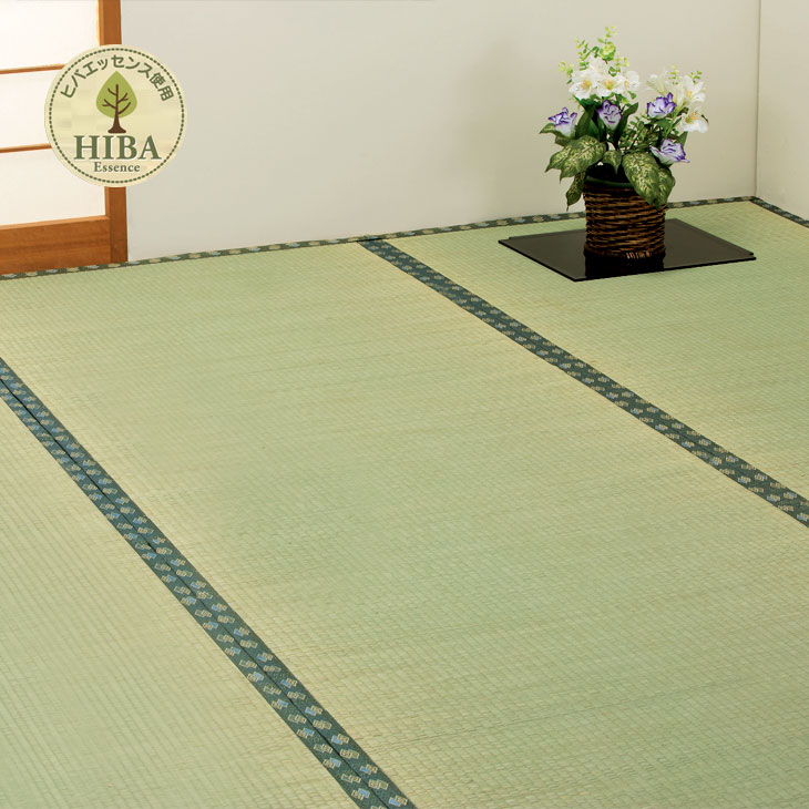 い草ラグ 6畳 261×352cm 双目織 国産い草100％ ヒバエッセンス加工 防臭 抗菌 い草上敷き い草 上敷き 畳 たたみ マット ラグ カーペット 敷物 両面使用 リバーシブル 日本製