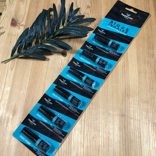 【タイ製　ヤードム】Black Inhaler1パック＝6本セット　賞味期限記載メンソール効果で鼻スースー強メンソール　タイ雑貨