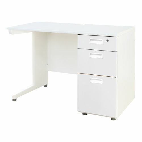 【法人様限定】【沖縄・離島配達不可】片袖机 3段 天板ホワイト 本体ホワイト LKD-106-AW-WHWH-3 袖箱ホワイト 幅1000×奥行600×高さ700mm Netforce オフィスデスク スリム ワークデスク パソコンデスク 事務机 作業机