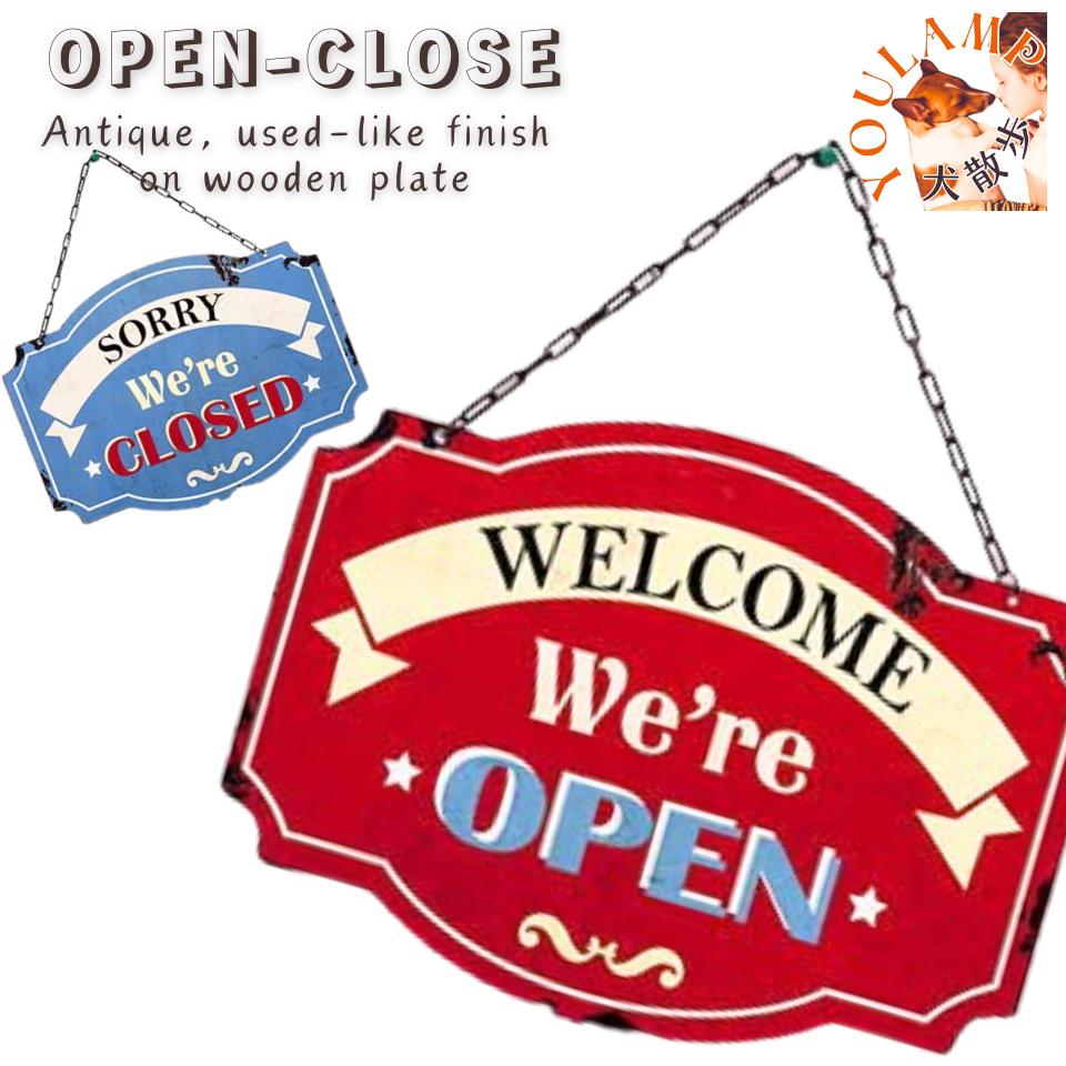 看板 オープン クローズ 2 送料無料 店舗看板 おしゃれ 看板 サインボード 両面 open close 店舗 open プレート ユウランプ