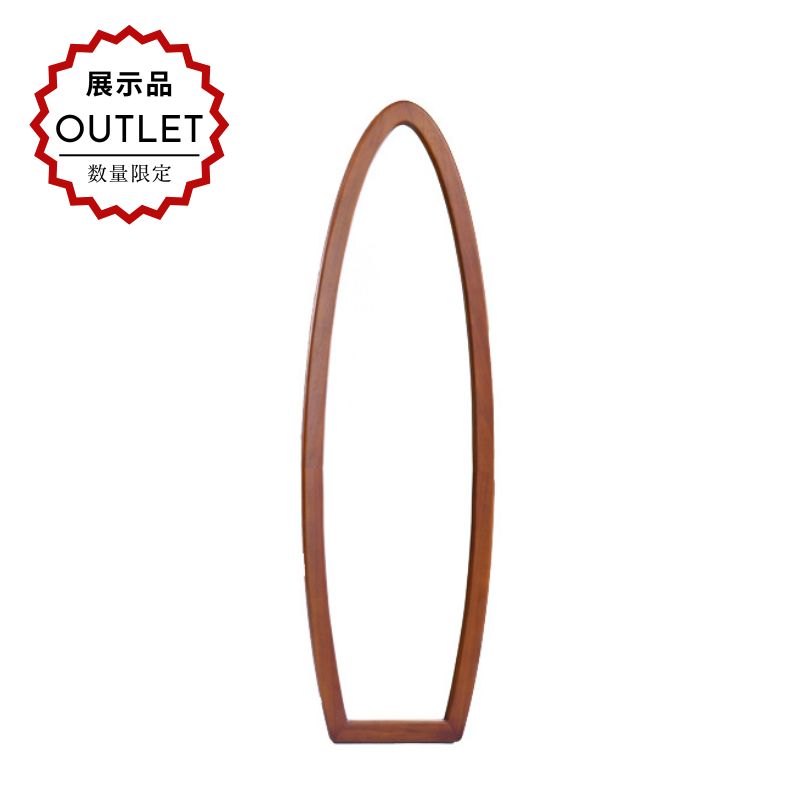 【展示品アウトレット】サーフボードミラー スタンドミラー 立て掛け 170cm 全身 姿見 木製 チーク 無垢材 おしゃれ カジュアル ハワイアン ナチュラル アジアン 南国 リゾート インテリア テイスト 家具 玄関 寝室 リビング Q1173TR