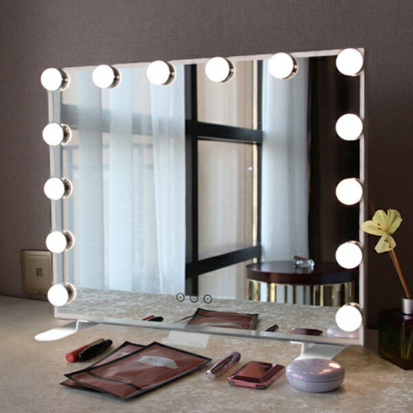 【楽天1位】【即納】女優ミラー 卓上ミラー 大型 化粧ミラー おしゃれ ライト付き 調色 調光 10倍拡大鏡付 ハリウッドミラー 大きい スタンドミラー 無段階調光 14球 クリスマス プレゼント 誕生日 母の日 彼女 娘