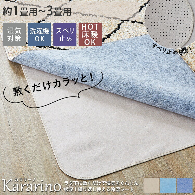 【10％OFFセール★カラー限定】除湿シート 除湿マット 湿気取り 除湿ラグ すべり止め 下敷き 洗える アンダーラグ ラグ ラグマット カーペット 除湿 滑り止め付き 湿気対策 夏用 梅雨対策 吸湿センサー ＜カーペット用 除湿シート カラリーノ / 約1畳 2畳 3畳 ＞