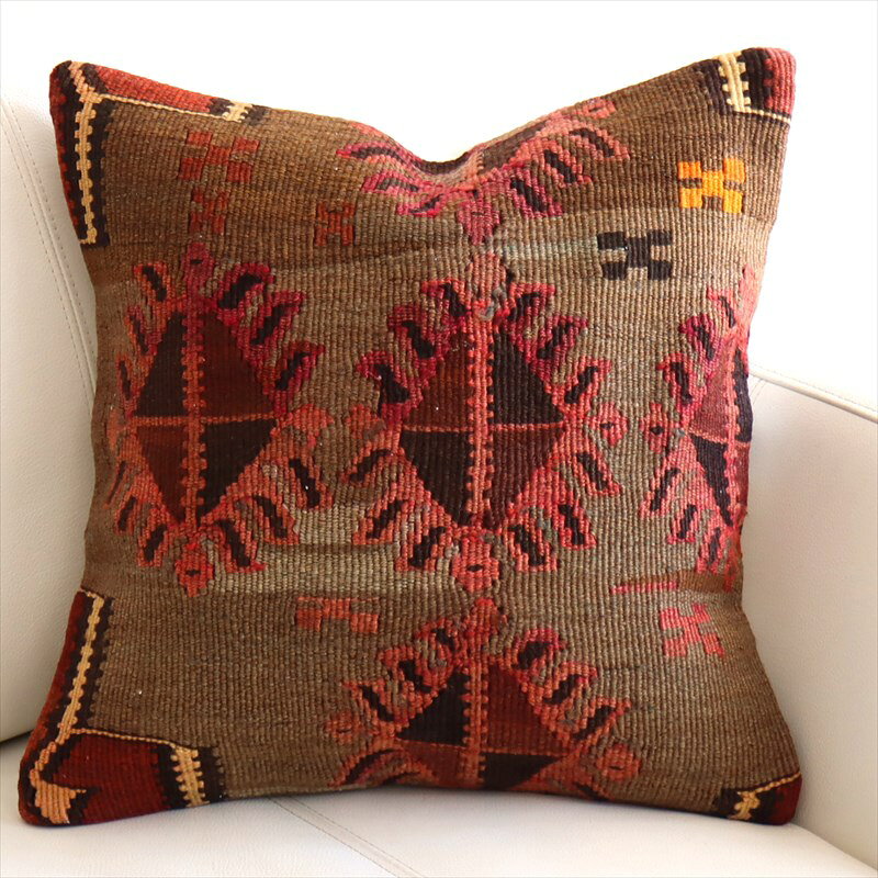 【15%OFFクーポン対象】オールドキリム クッションカバー 40×40cm カルス Old Kilim Cushion
