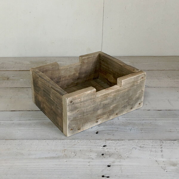 cafemoku リサイクルウッド ブロックボックス S 木製箱 木製ボックス 木製BOX 収納箱 収納ボックス 収納BOX 収納ケース /ウッドボックス アンティーク風ボックス アンティーク風BOX 無垢 フォリアフィオーレ