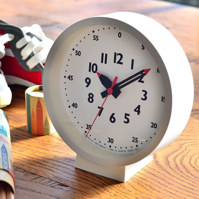 ＼楽天1位／ 【レビュー特典付】タカタレムノス レムノス ふんぷんくろっく for table 置き時計 掛け時計 知育時計 YD18-04 lemnos fun pun clock 置き掛け兼用 ホワイト かわいい シンプル 幼稚園 知育 保育園 小さい 子供部屋 キッズ プレゼント ギフト 日本製 雑貨 北欧