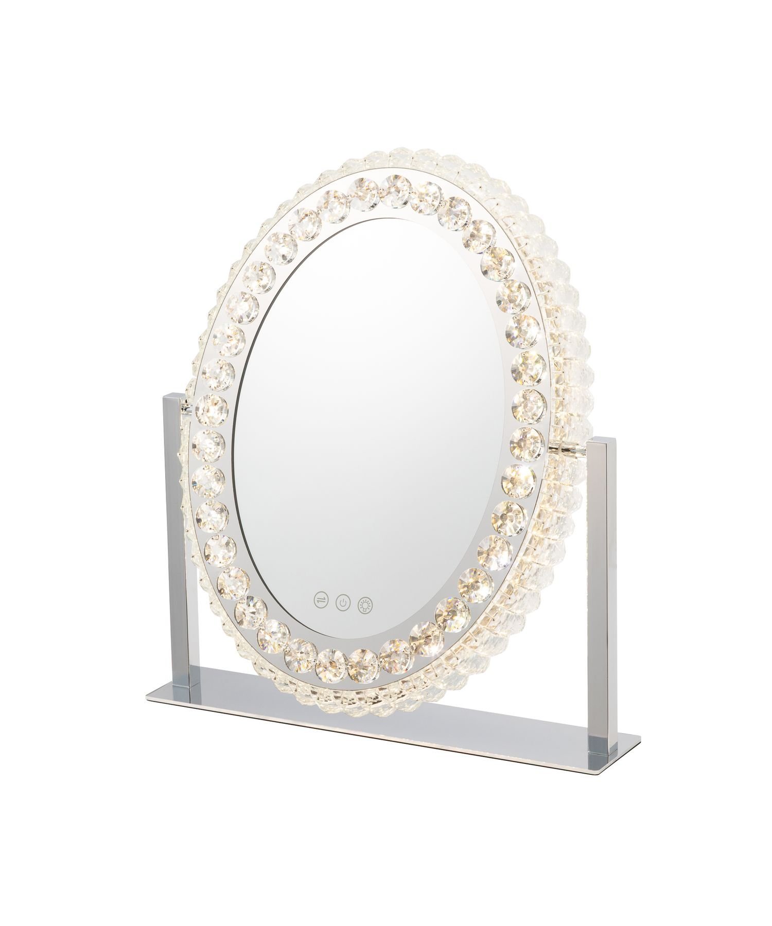 Francfranc ブリエ ハリウッドミラー ラウンド 3 調光 調色 ライト付 メイク用 フランフラン インテリア・生活雑貨 鏡・ミラー【送料無料】