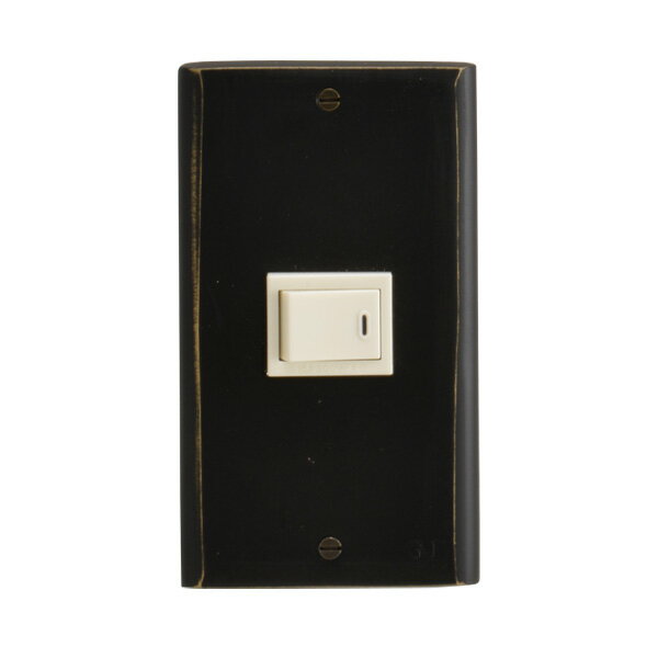 ゴーリキアイランド 真鍮 スイッチプレート(フルカラーシリーズ用) PL01 黒色【真鍮 アンティーク ブラス 雑貨】【※メーカー取寄の諸経費が送料に含まれております】