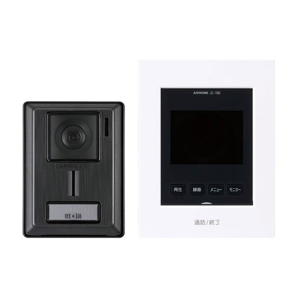 ドアホン 録画機能付 3.5インチ カラー JS-12E アイホン AC電源直結式 インターホン カメラ付 静止録画 自動録画 カメラ角度 レバー調整 上下左右斜め ズーム 防犯 玄関 来客確認 付け替え JS12E