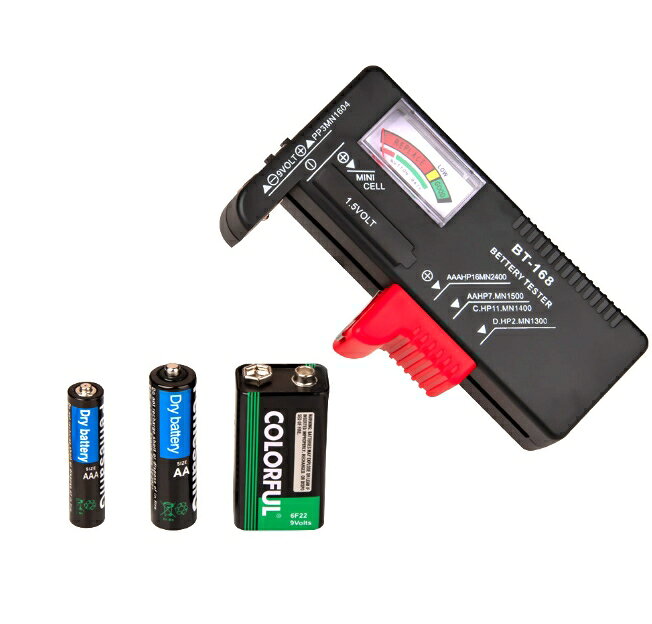 バッテリーテスター 電池残量測定器 メーター表示タイプ 乾電池やボタン電池の残量チェック 乾電池やボタン電池の残量チェック