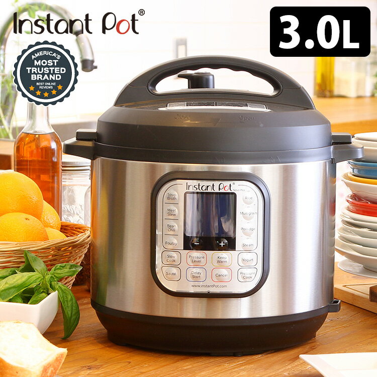 【4/4 20時〜限定★300円クーポン】【2点特典付】インスタントポット DUOmini 3L(2〜4人分) InstantPot デュオミニ ISP1001(インスタントポットデュオミニ3.0L 長期保証付)【送料無料/替えパッキン&イージーウォッシュセーフおまけ付】【:88】