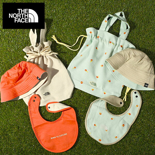 【動画あり】2026春夏新作 ネコポス発送!送料無料 2点セット ノースフェイス 子供 キッズ ハット スタイ THE NORTH FACE Baby Hat & Bib Set ベビーハット&ビブセット リバーシブルハット 帽子 巾着付き NNB02610