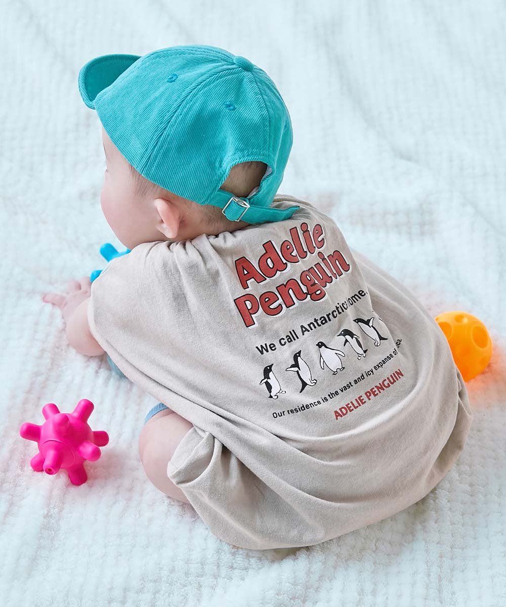 devirock 綿100% デビラボ プリント半袖ゆったりロンパース 子供服 キッズ 男の子 26SS デビロック マタニティウェア・ベビー用品 ロンパース・カバーオール グレー グリーン ブルー ピンク