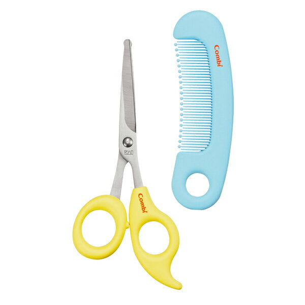 【公式】コンビ Combi ベビーレーベル さんぱつバサミ&クシセット / レーベルパウダーイエロー(YE) babylabel ベビー小物