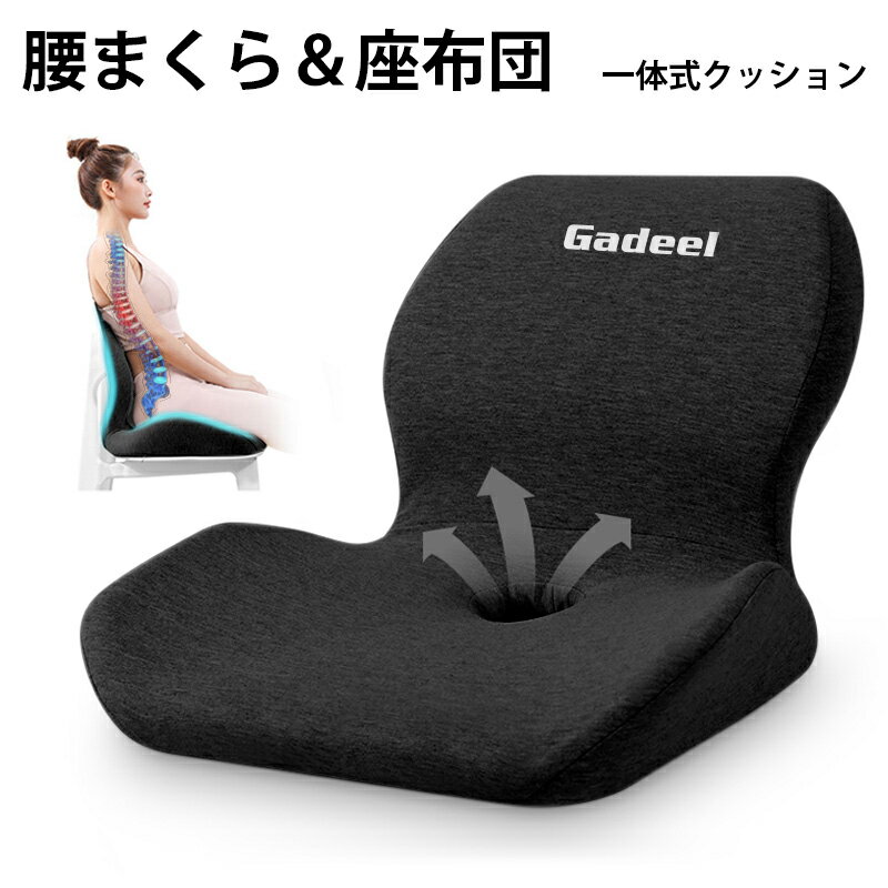【ポイント3倍】Gadeel シートクッション 低反発 腰クッション 座布団と腰枕一体式クッション 【整体師推薦】椅子クッション ランバーサポート 背もたれクッション 中空設計 蒸れない 通気性 カバー洗える ギフト 敬老の日 母の日 父の日