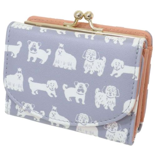 【ポイント10倍 & クーポン！】ミニウォレット yukino がま口三つ折り財布 小型犬たち いぬ ディバージョン ミニ財布 コンパクト おしゃれ プレゼント マシュマロポップ