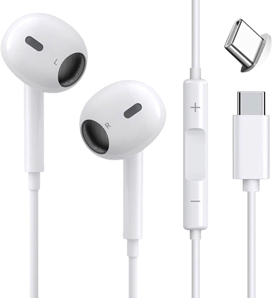 イヤホン タイプc 有線 イヤホン Type C イヤホン マイク付き通話可能 HIFI音質 音量調節 騒音低減 USB-Cインターフェース使用 iPhone15,iphone16シリーズ対応