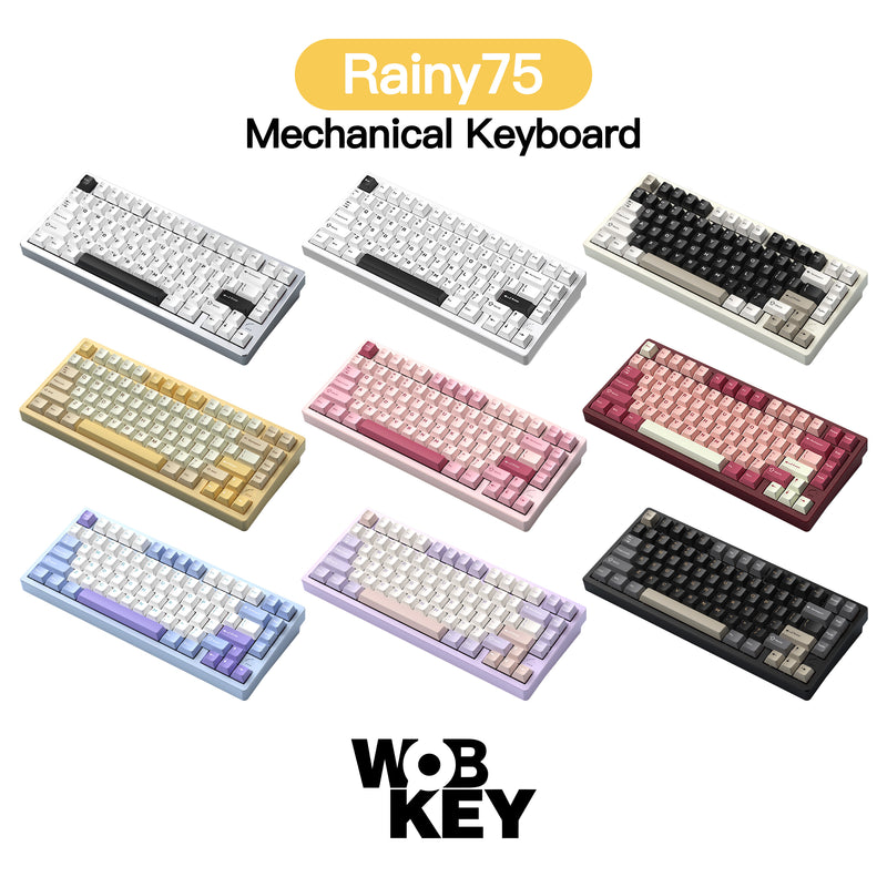 WOBKEY Rainy 75 メカニカルキーボード 3WAY接続 ホットスワップ対応 VIA対応 ガスケット構造 アルミ筐体 RGBバックライト