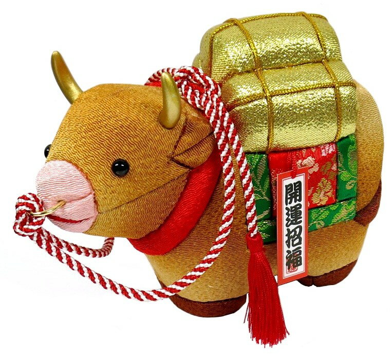 丑年 木目込み人形 ウシ No.7 茶ぼかし （完成品ではありません）布付き